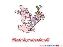 Rabbit Bird Cone free Cliparts First Day at School