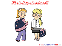 Schoolbag Girl Friends download Clipart First Day at School Cliparts