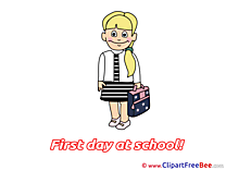 Schoolgirl free Illustration First Day at School