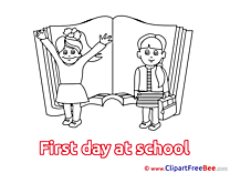 Schoolgirs free Illustration First Day at School