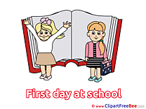Textbook Children Clipart First Day at School Illustrations