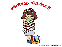Textbooks Girl Clipart First Day at School free Images