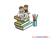 Textbooks Pencils Pupils Clip Art download First Day at School