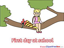 Tree Branch Girl Pics First Day at School free Cliparts
