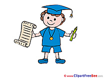 Boy with Diploma Graduation Illustrations for free