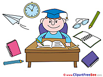 Table Student Clipart Graduation Illustrations