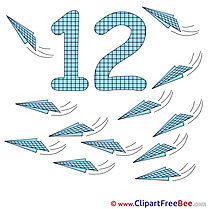 12 Planes Cliparts Numbers for free