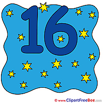 16 Stars Numbers Clip Art for free