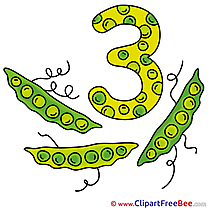 3 Peas free Illustration Numbers