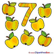 7 Apples Numbers free Images download