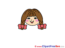 Girl smiles Clipart Emotions Illustrations