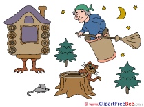 Baba Yaga Trees Mouse Cliparts Fairy Tale for free