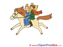 Riding Horse Prince Princess printable Fairy Tale Images