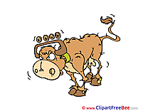 Angry Cow printable Illustrations for free