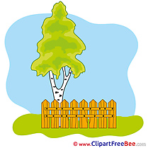Birch Tree Fence Clipart free Illustrations