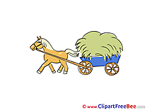 Wagon Hay Horse printable Images for download