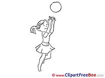 Little Girl plays with Ball Clipart Vacation free Images