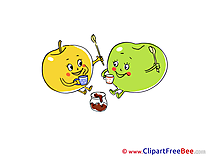 Cups of Tea Apples Clipart free Illustrations
