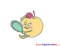 Mirror Apple Pics printable Cliparts