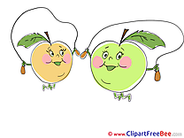 Skipping Rope Apples Clipart free Image download