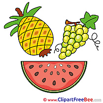 Watermelon Grape Ananas Clip Art download for free