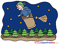 Baba Yaga Forest Night download Clipart Halloween Cliparts