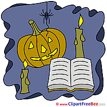 Book Candles Pumpkin download Clipart Halloween Cliparts