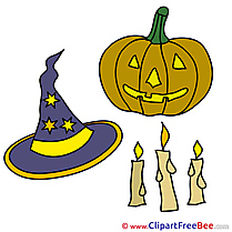 Candles Pumpkin Clipart Halloween Illustrations
