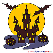 Chateau Bats Pumpkins Halloween free Images download