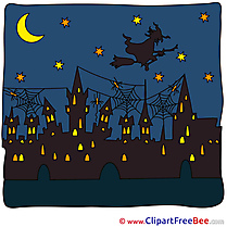 City Night Moon Cliparts Halloween for free