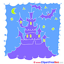 Drawing Castle Night Pics Halloween free Cliparts