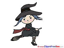 Flying Girl Witch free Illustration Halloween