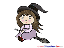 Flying Witch Girl Cliparts Halloween for free