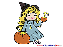 Kid Girl Witch Pumpkins free Illustration Halloween