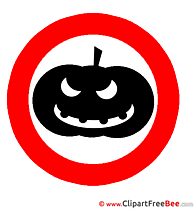 Road Sign Pumpkin Pics Halloween Illustration