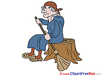 Stump Baba Yaga Clipart Halloween Illustrations