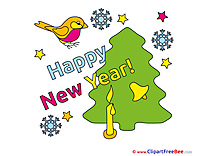 Bird Tree Pics New Year Illustration