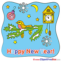 Birdhouse Night Cliparts New Year for free