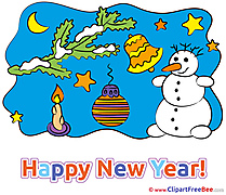 Branch Snowman Clipart New Year Illustrations