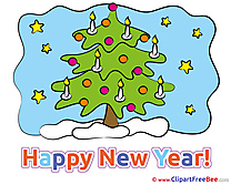 Candles Tree Pics New Year Illustration