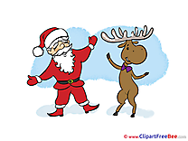 Deer Santa Claus Clip Art download New Year