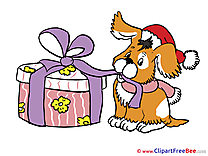 Dog Present Pics New Year Illustration