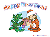 Gilr Presents Clipart New Year Illustrations