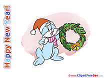 Hare Wreath printable New Year Images