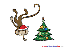 Monkey Tree New Year Clip Art for free