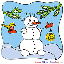 New Year Snowman download Illustration