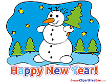 Stars Snowman New Year Clip Art for free