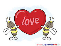 Bees Love Hearts Illustrations for free