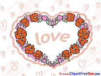 Spring Flowers Love Hearts download Illustration