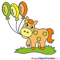 Balloons printable Illustrations Horse